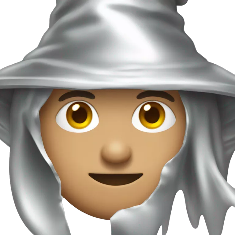 Person wearing a tin foil wizard hat