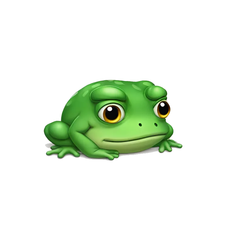 Sad frog looking down cus he's sad