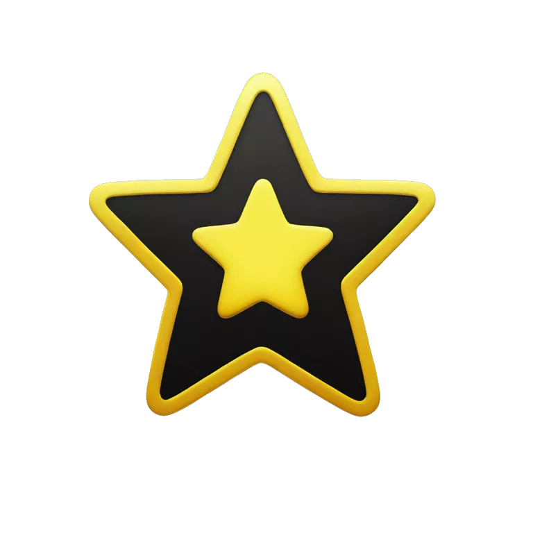 generate a snapchat star badge (yellow round coin with darker tinted yellow borders and a black star inside)