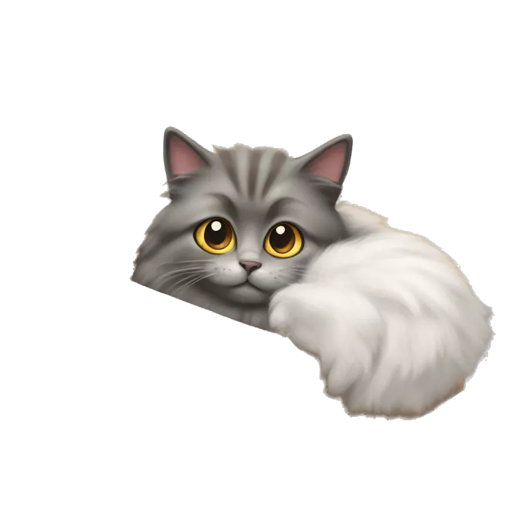 fluffy cat in a parcel box with their fluffy butt sticking out