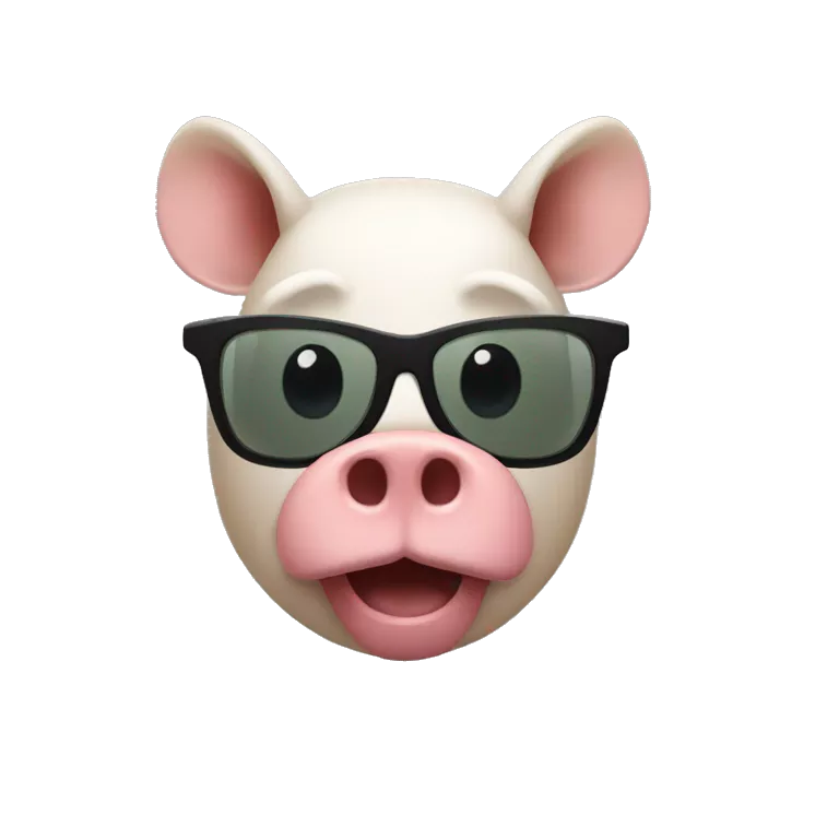 un cerdo con gafas
