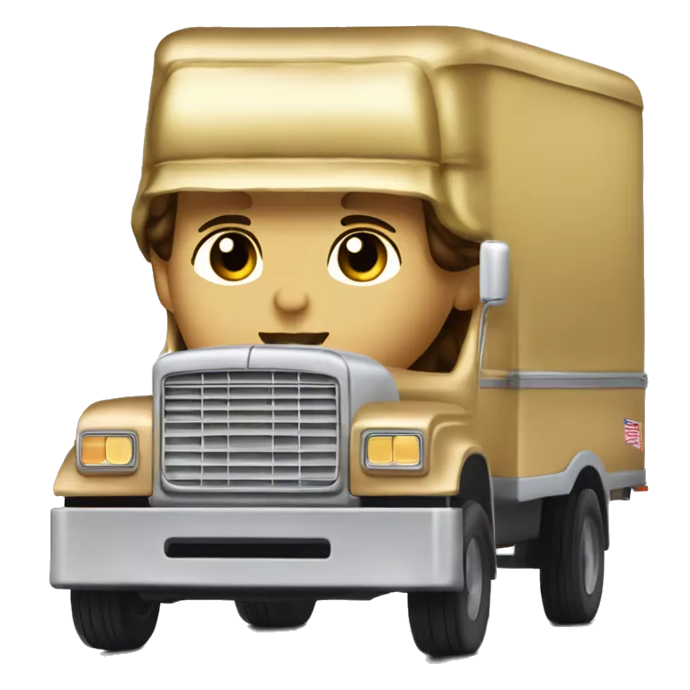 Side view of 1976 very very long 40 foot long mail delivery truck shaped like Princess Leia in gold outfit shaped truck