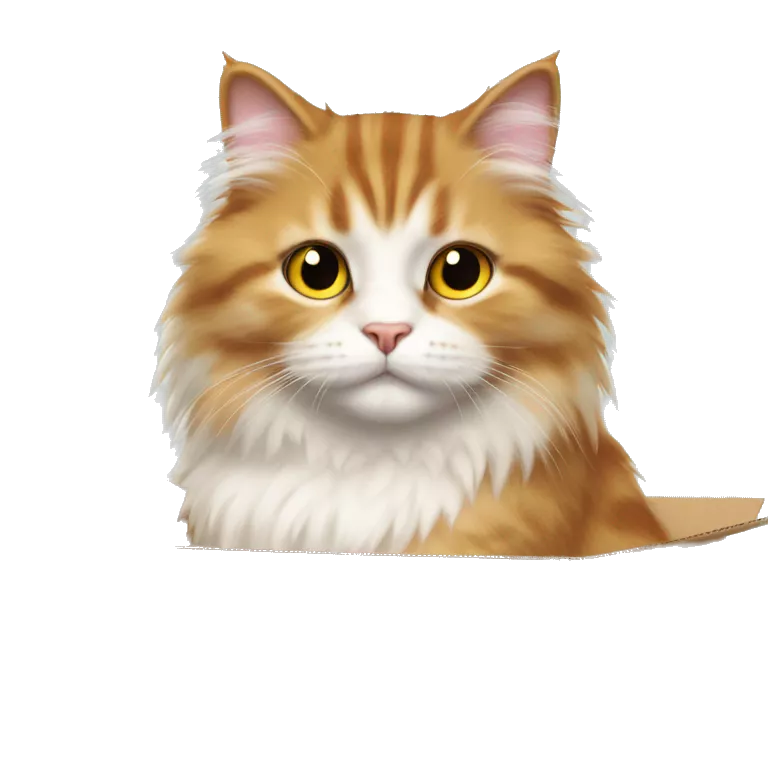 fluffy cat in a parcel box with their fluffy butt sticking out