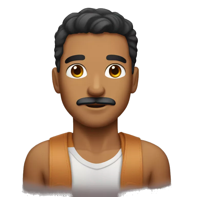 A guy have tan skin from jordan he have a mustache not condensed and littlebit wide nose