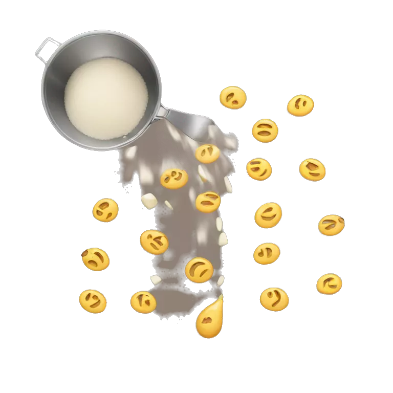 ingredients falling into pan