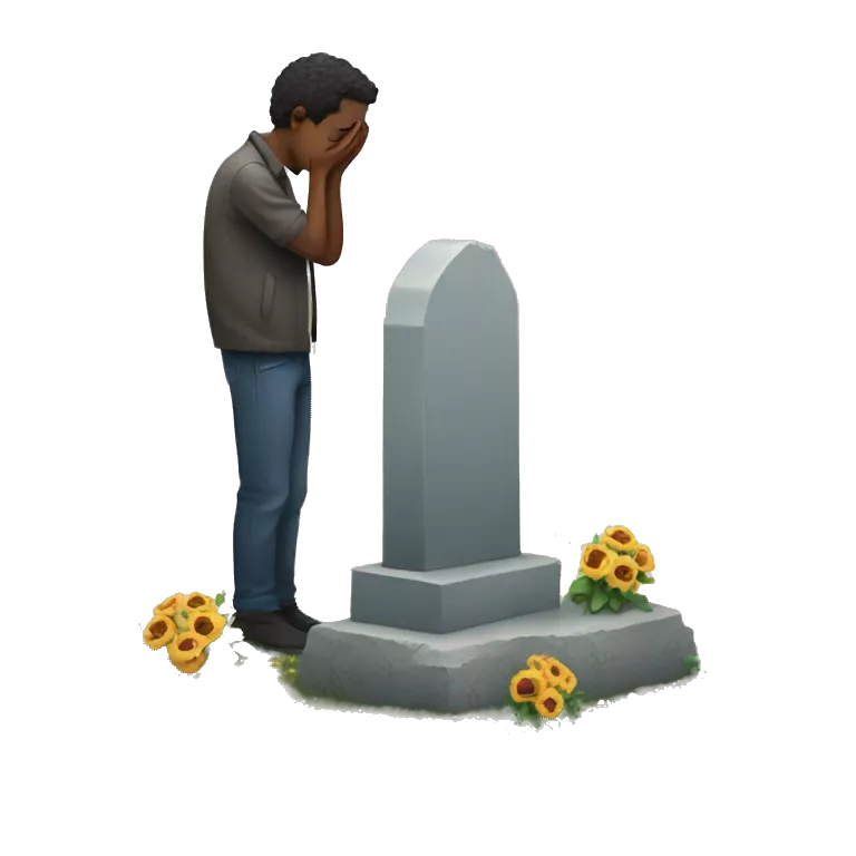 a man standing at the grave of his friend and thinking about a gift