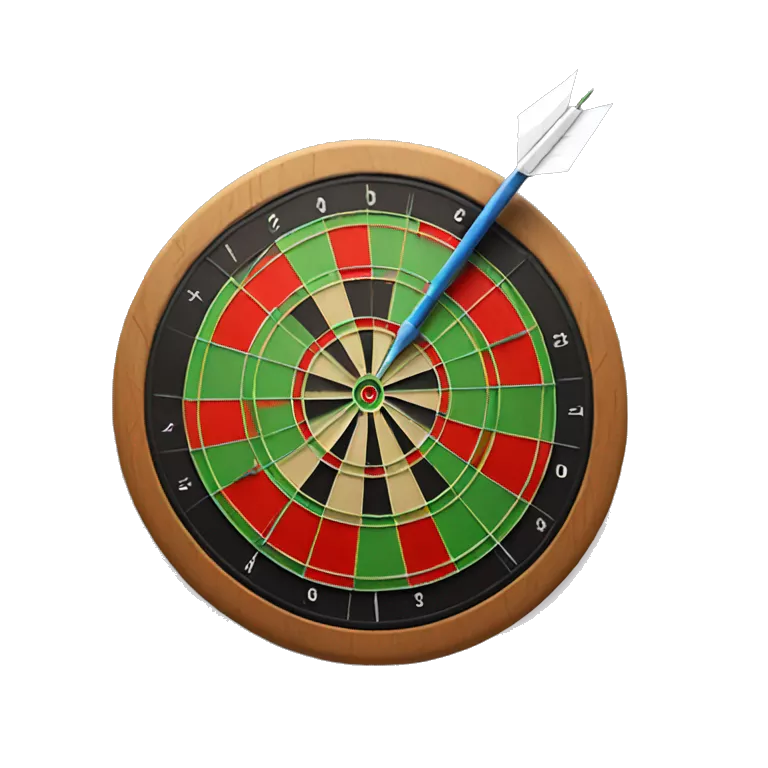 dartboard with a arrow outside the dartboard