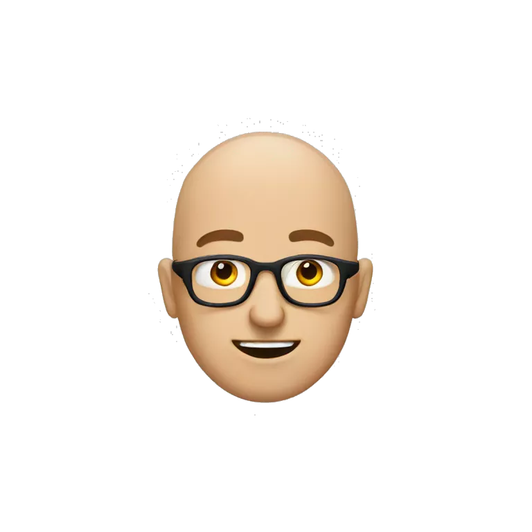 Bald man with glasses bald man with glasses without eye Brown