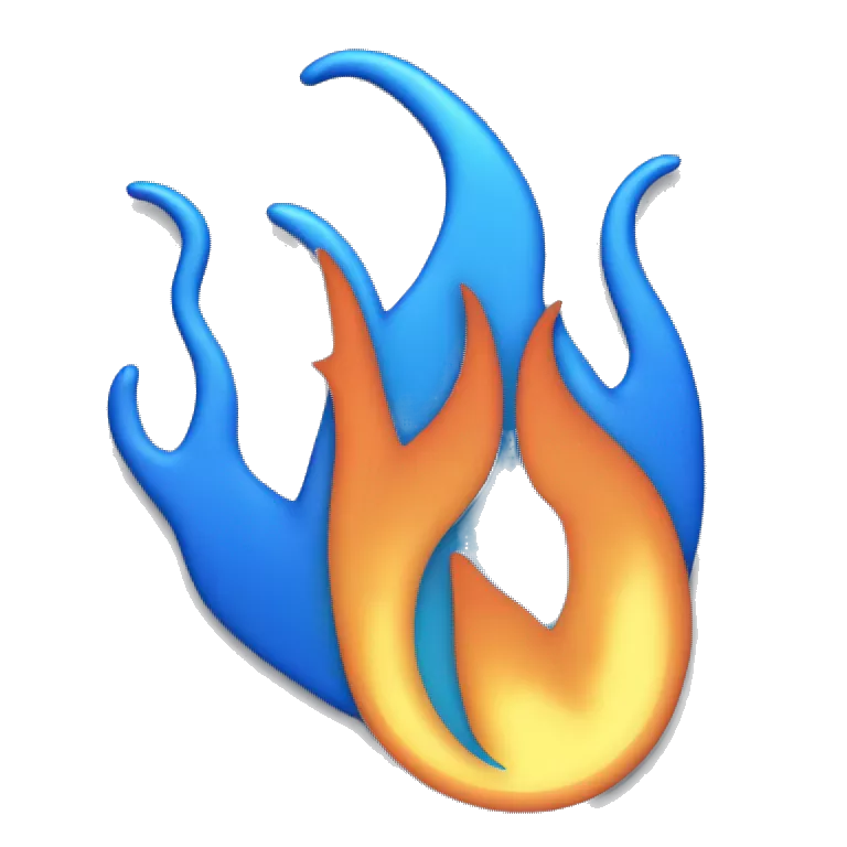Moving demin blue flame