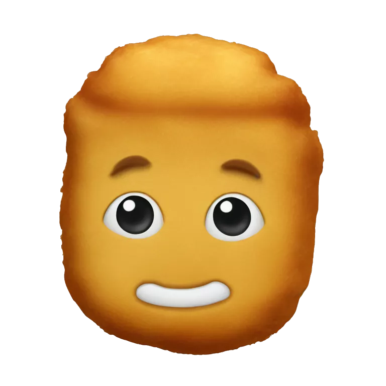 a chicken nugget with a face