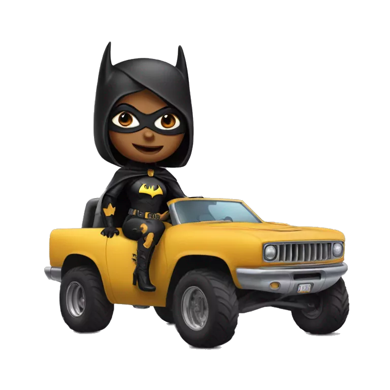Batgirl in leather, Land yacht monster truck