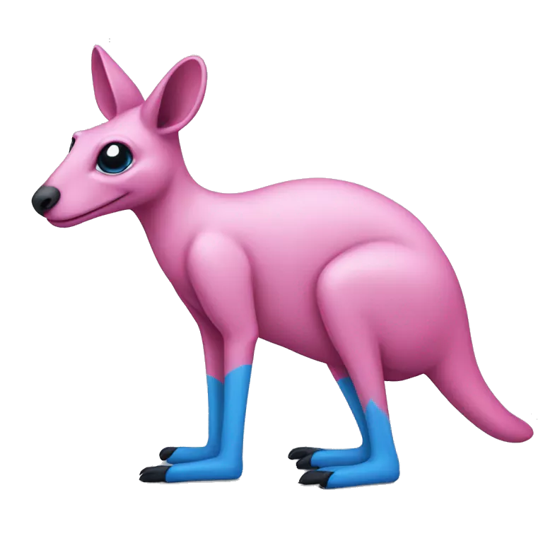 Pink kangaroo and blue kangaroo