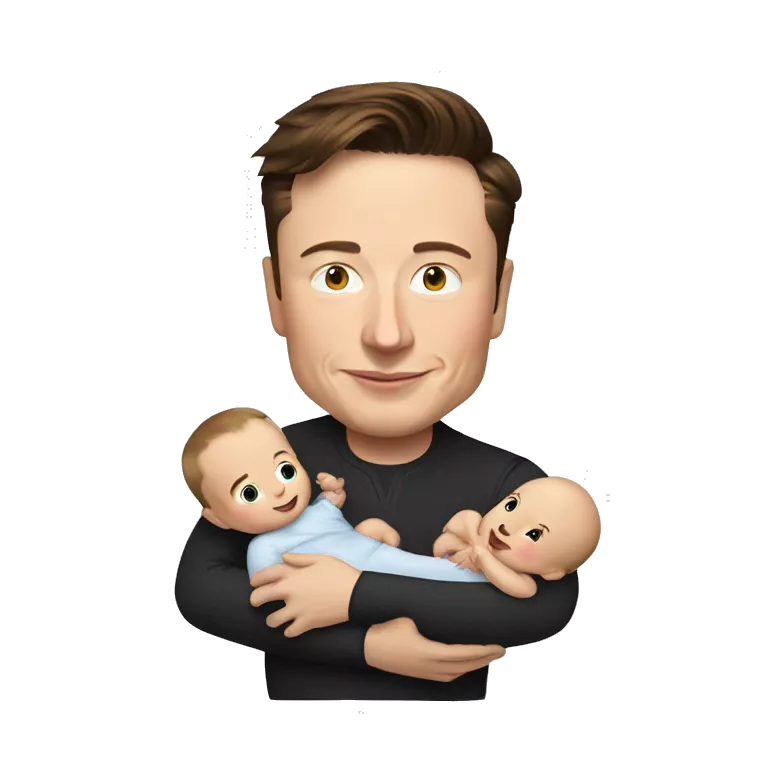 elon musk holding baby very tightly