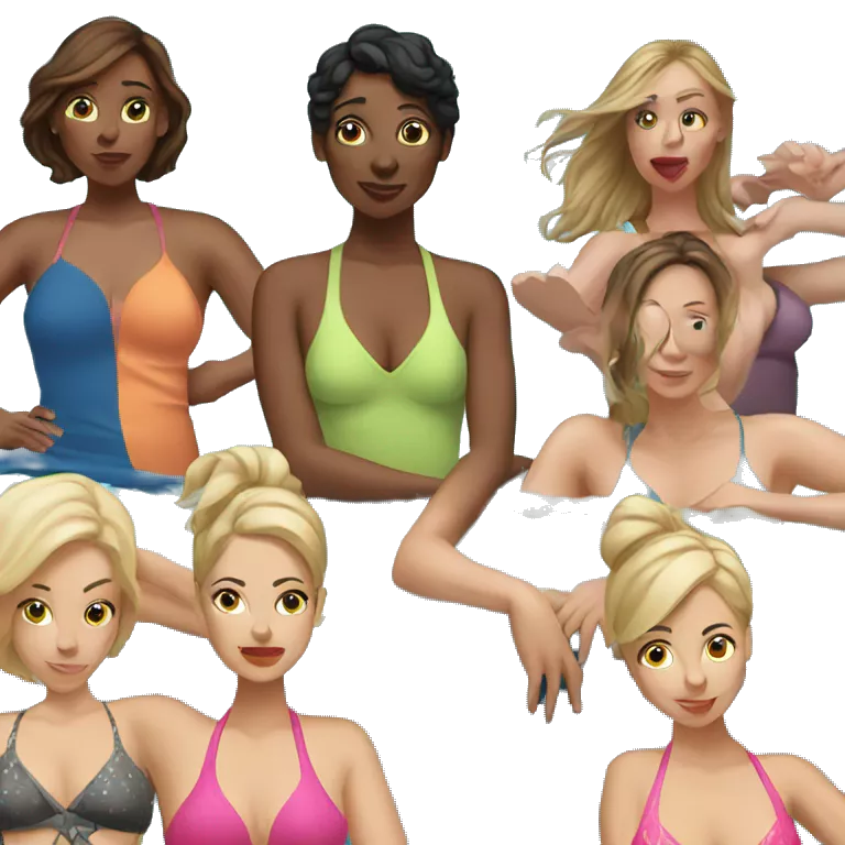 36 year old women cartoon women in pool