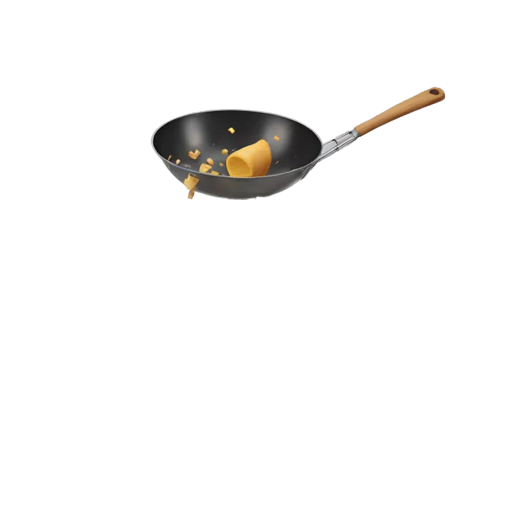 ingredients falling into pan