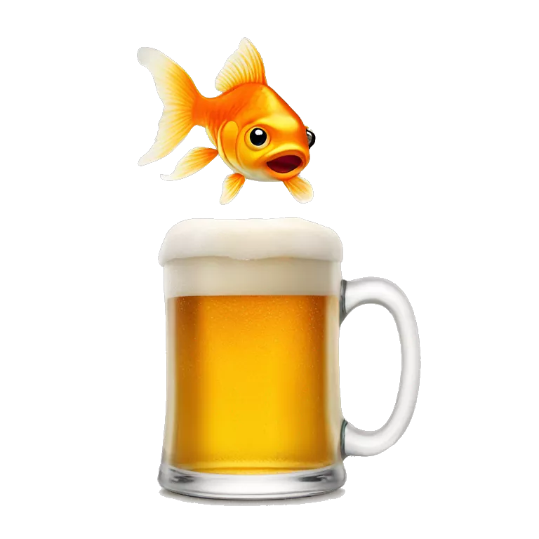 goldfish in a mug of beer