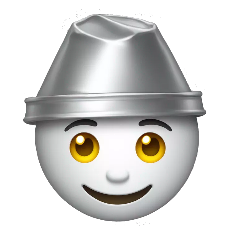 smiling emoji wearing a tin foil hat