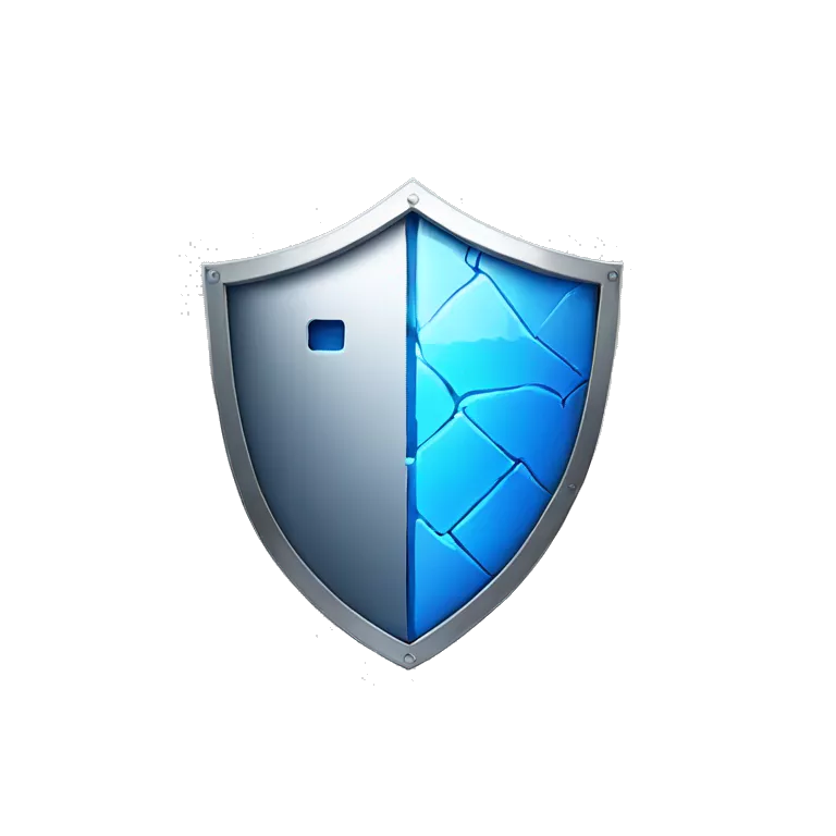 blue Broken  cyber shield