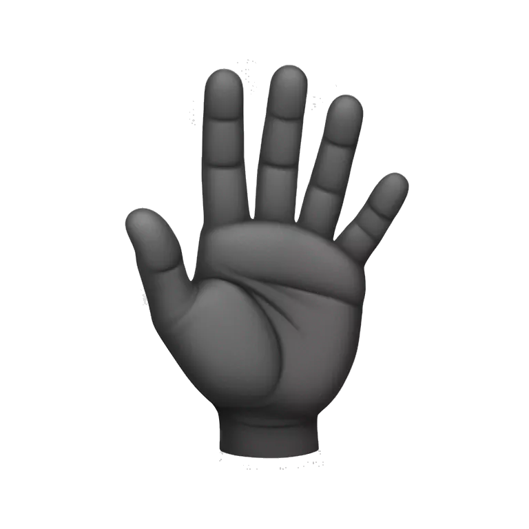 Left hand palm waving with middle, ring and pinky fingers together. The pointer fingers and thumb  are separate