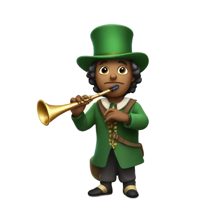 pied piper with flute and pointed hat