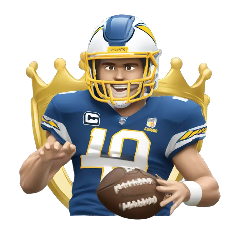los angeles chargers quarterback justin herbert champion with a crown
