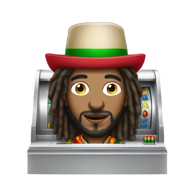 rasta italian man playing slot machine