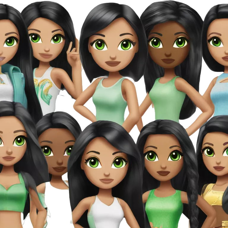 The BRATZ doll with black hair and green eyes with juvelries speaks