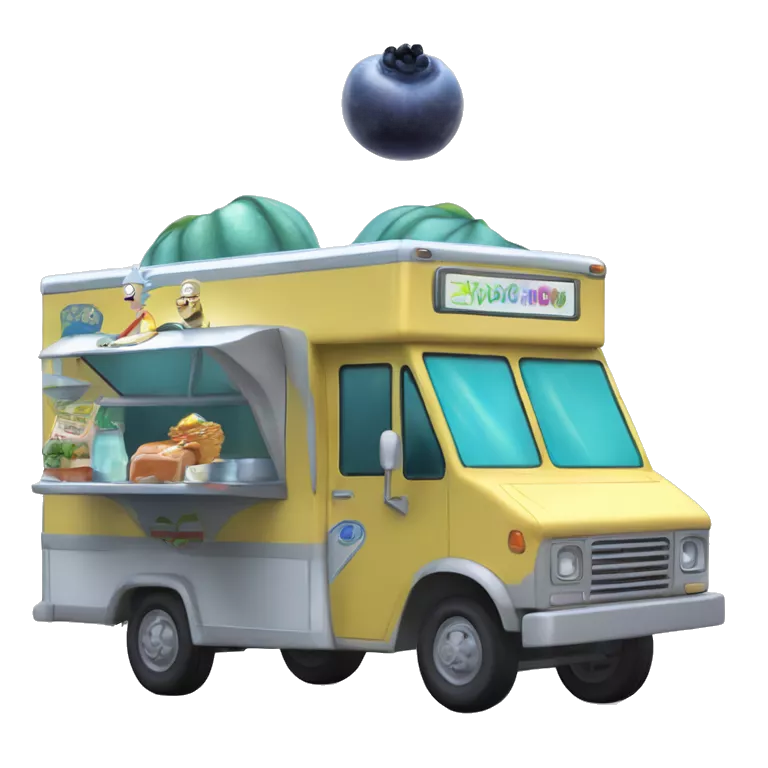 Rick and Morty’s ,space faring and Flying,Food truck selling blueberries baby food