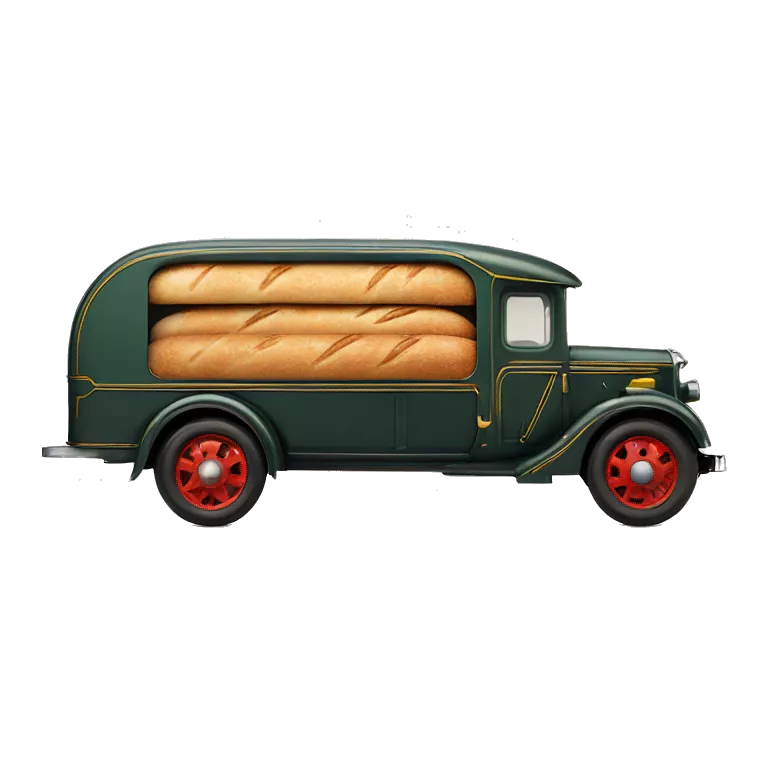 Art Deco Very long 1937 bread truck side view