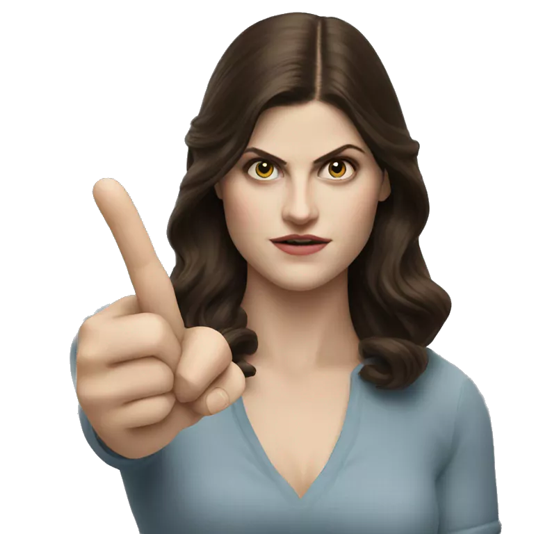 alexandra daddario showing pointing finger and pointing me