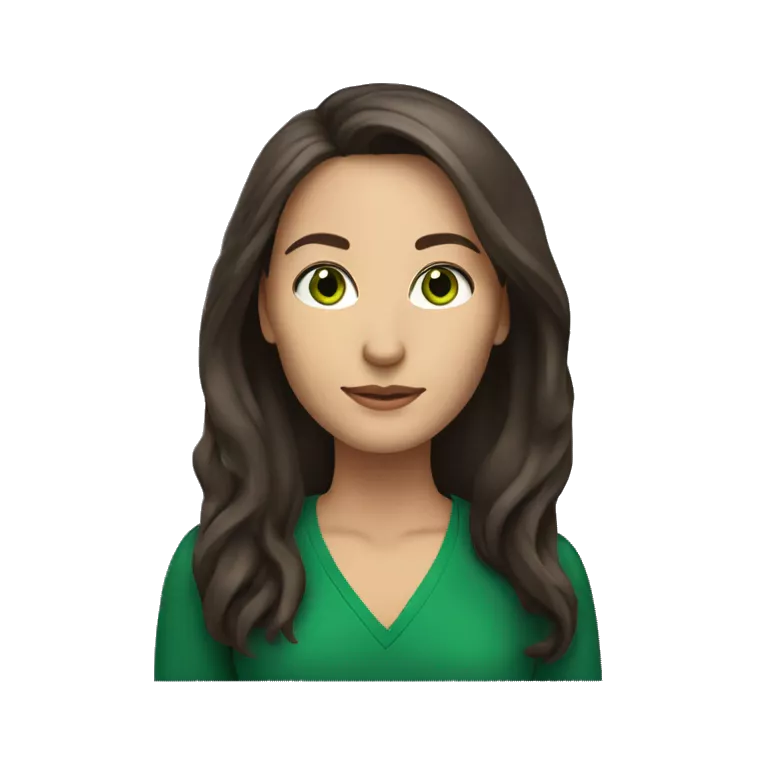 brunette medium build 42 year old teacher with green eyes and long hair