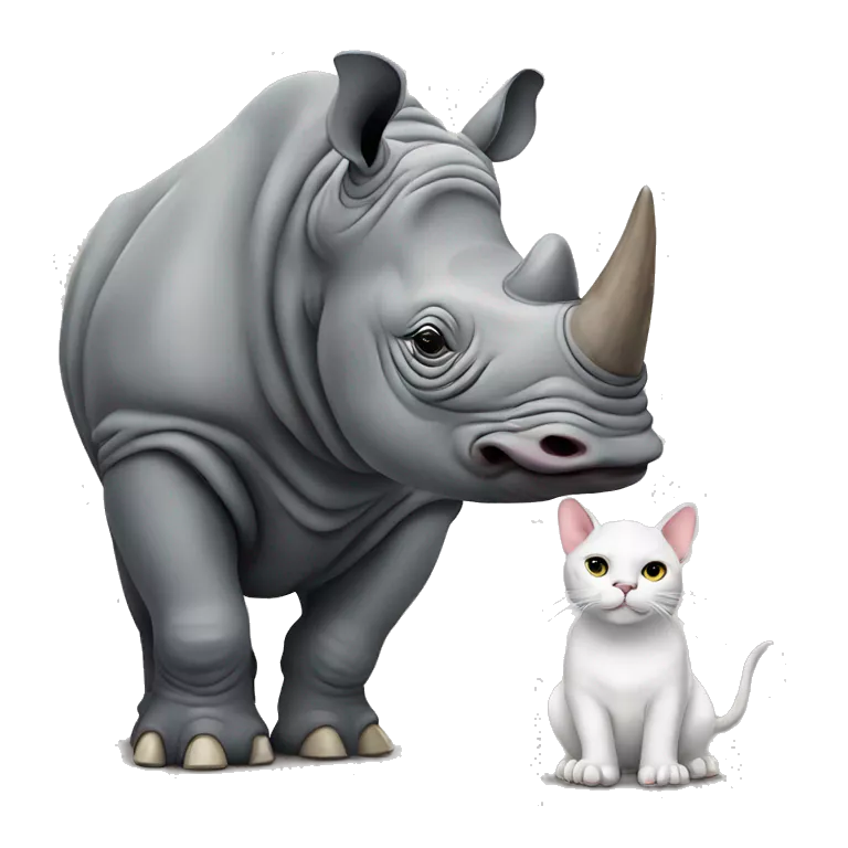 Rhino holding a cat