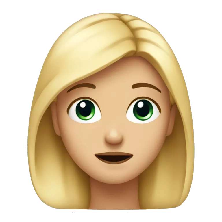 Face of a blonde girl, making a gesture that she doesn't care. Rolling your eyes up