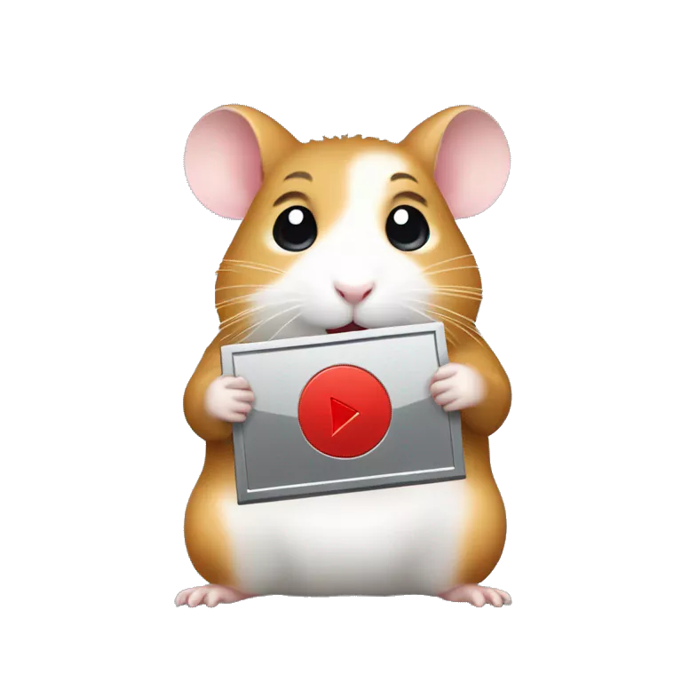 A hamster holding youtube silver play button award