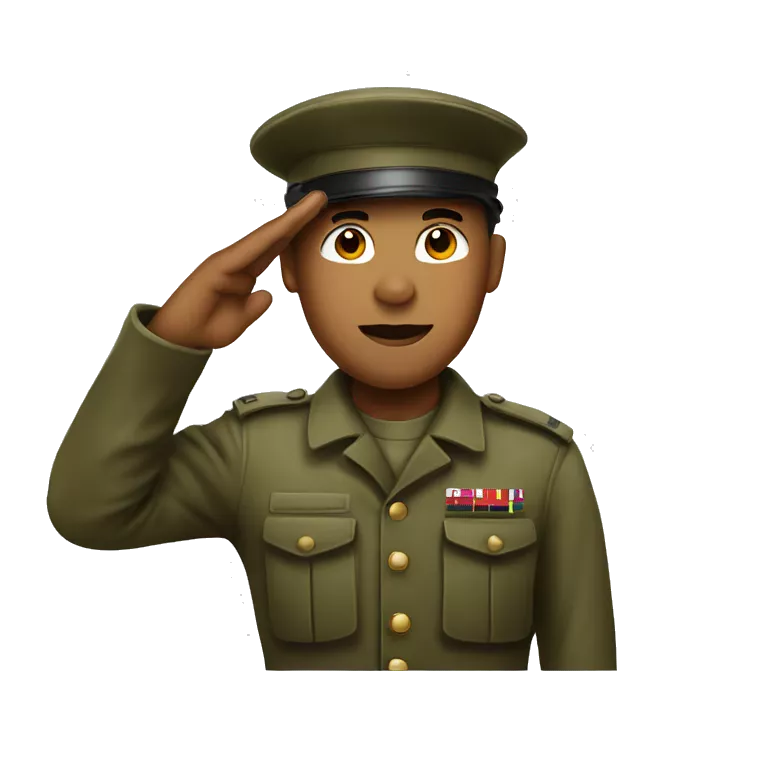 soldier with a red beret saluting
