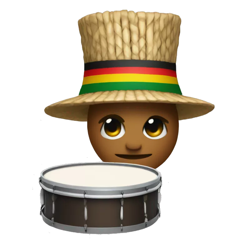 a drum with rasta hat
