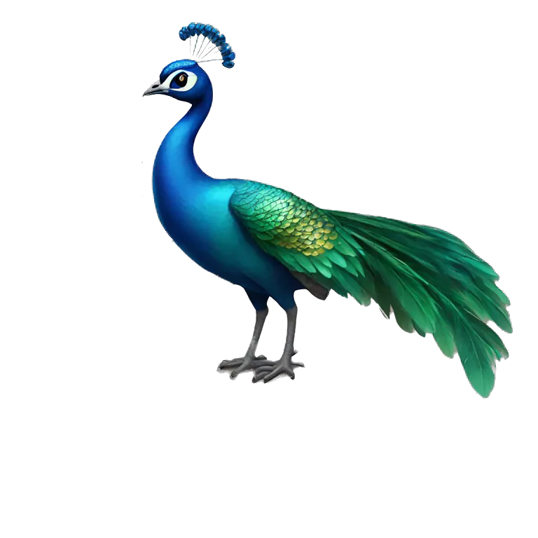 Tiny Peacock standing on a big boulder