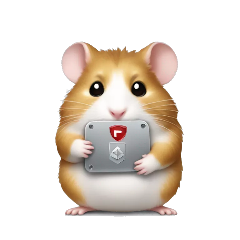 A hamster holding youtube silver play button