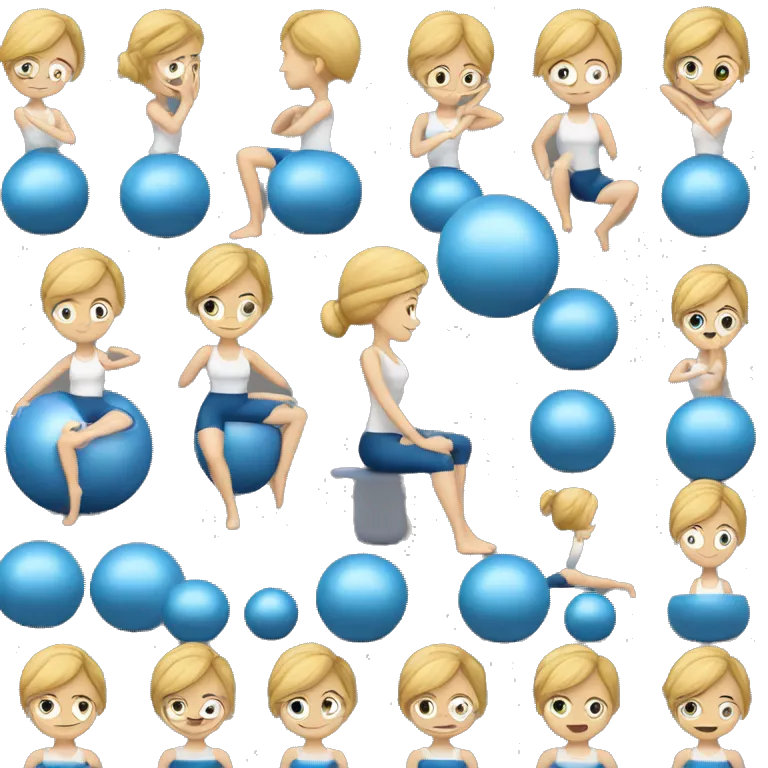 White woman doing pilates with a pilates ball