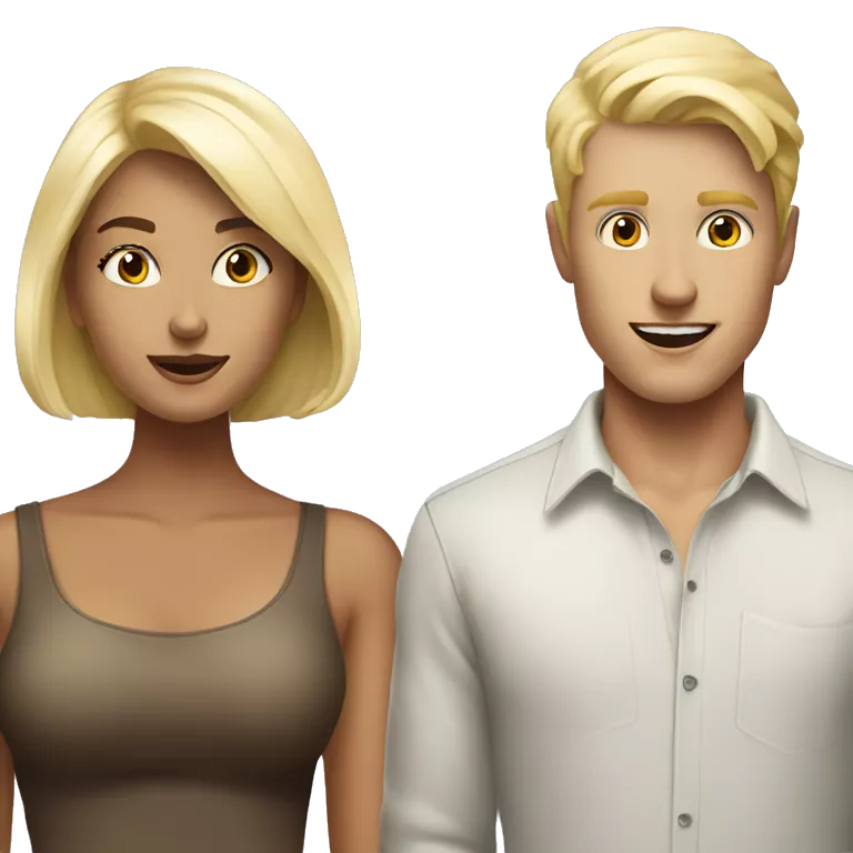 Girl blonde and boydriend blonde smoke