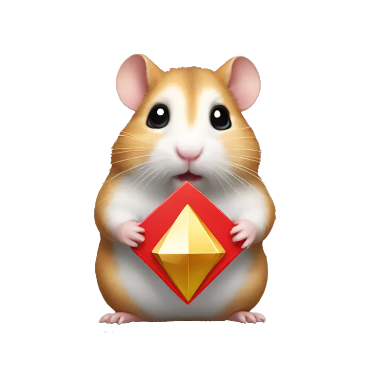 A hamster holding youtube diamond play button award