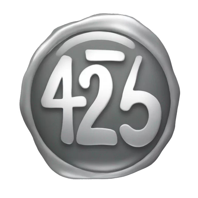 Number “4” in platinum