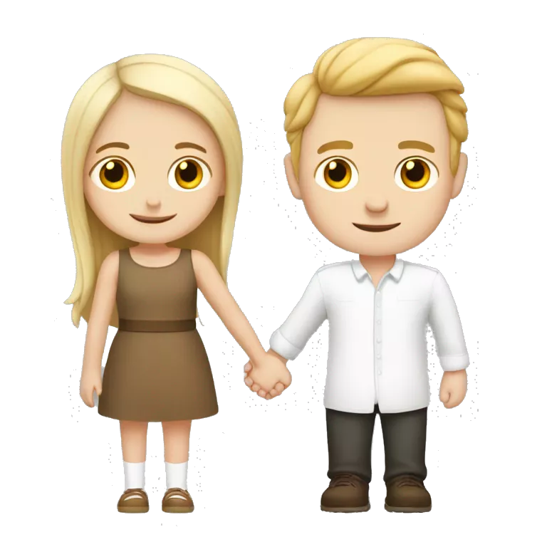 A small European white girl and a tall European white boy holding hands