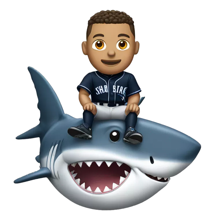 Aaron judge sitting on a shark