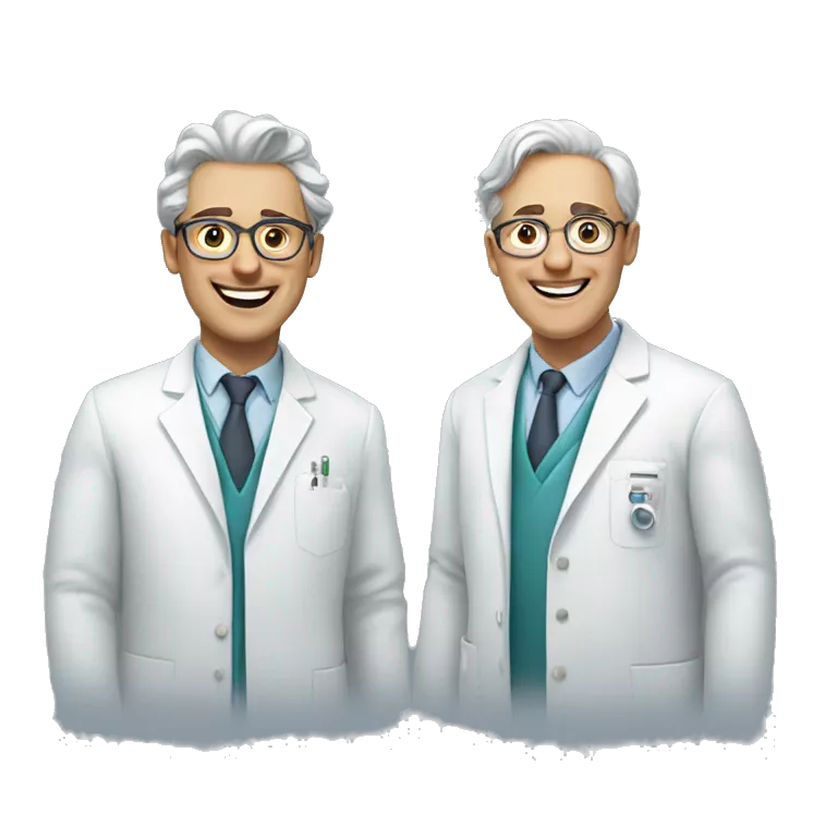 two scientists smiling