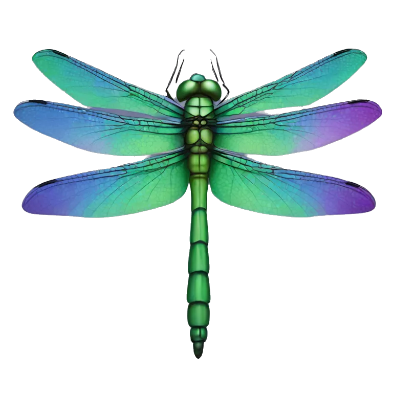 Blue, green and purple dragonfly