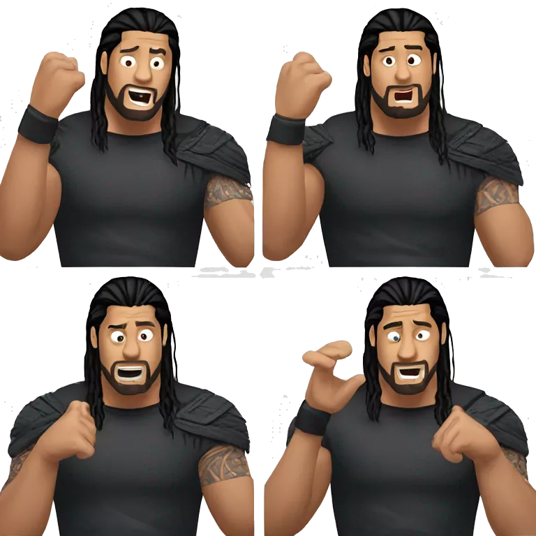Roman Reigns throwing up the 1
