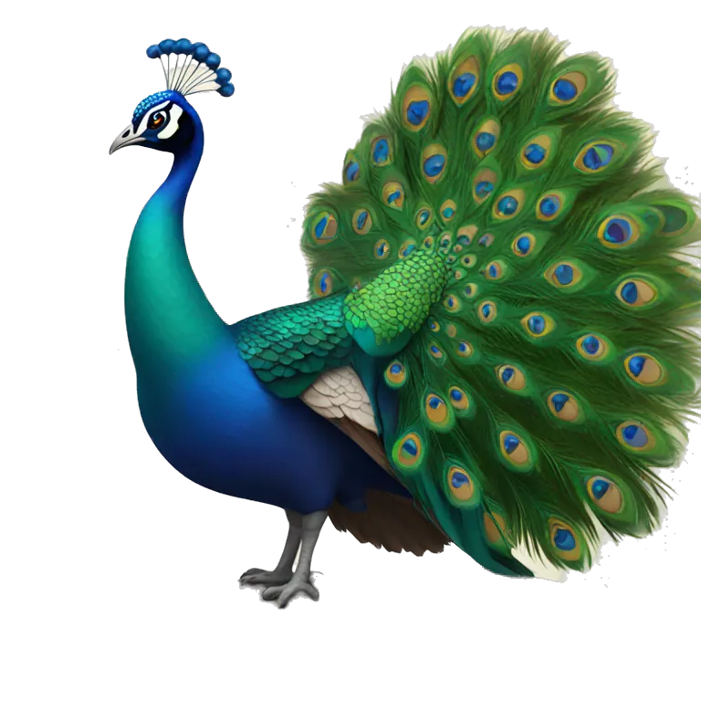 Peacock on a big boulder