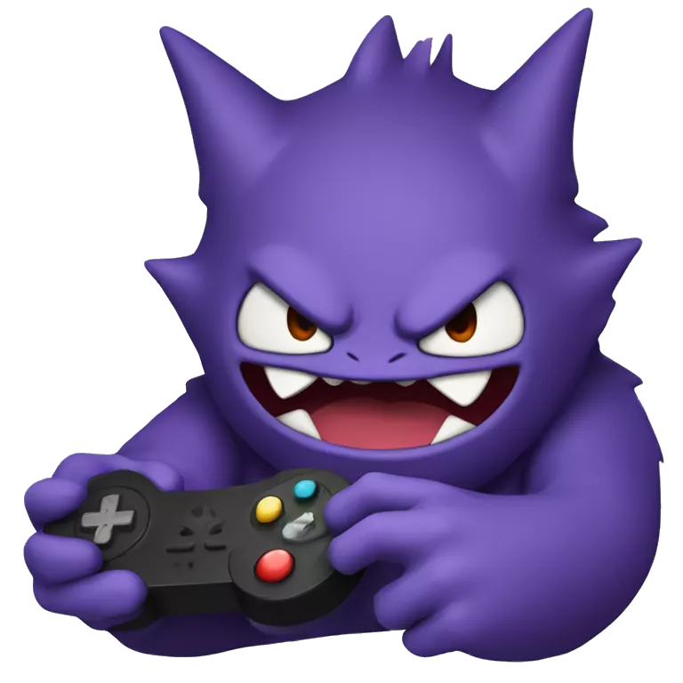 Gengar chibli, playing video games
