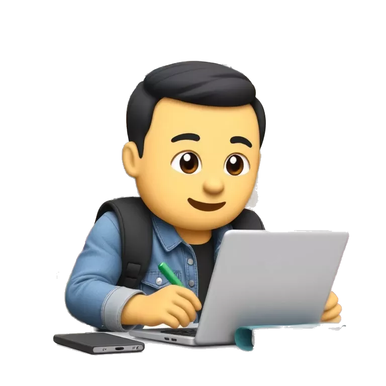 college student working on finals emoji